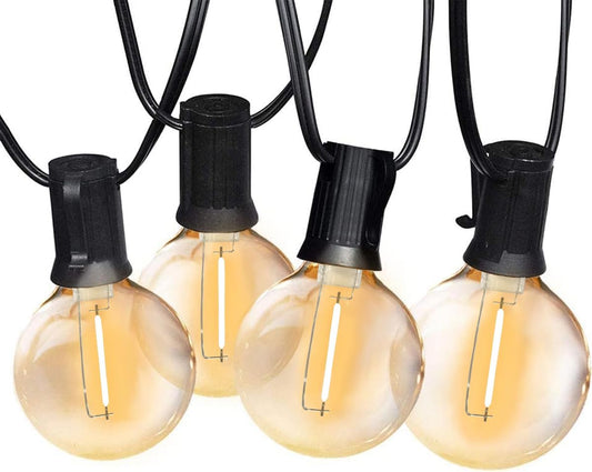 Outdoor String Lights, 97FT Patio Lights with 49 G40 Shatterproof LED Bulbs(1 Spare), Waterproof Lights String for outside Backyard, Porch, Bistro, Party, Camping, Garden Gathering