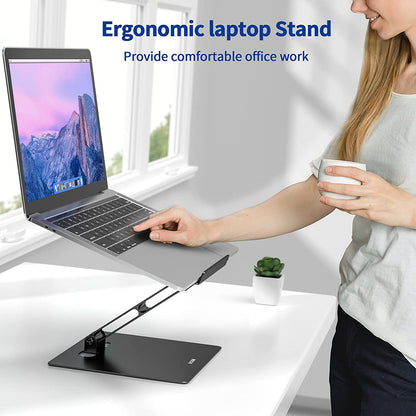 LSX5 Aluminum Computer Stand, Ergonomic Adjustable Notebook Riser Holder Compatible with Air, Pro, Dell, HP, Lenovo More 10-14" Laptops (Black)